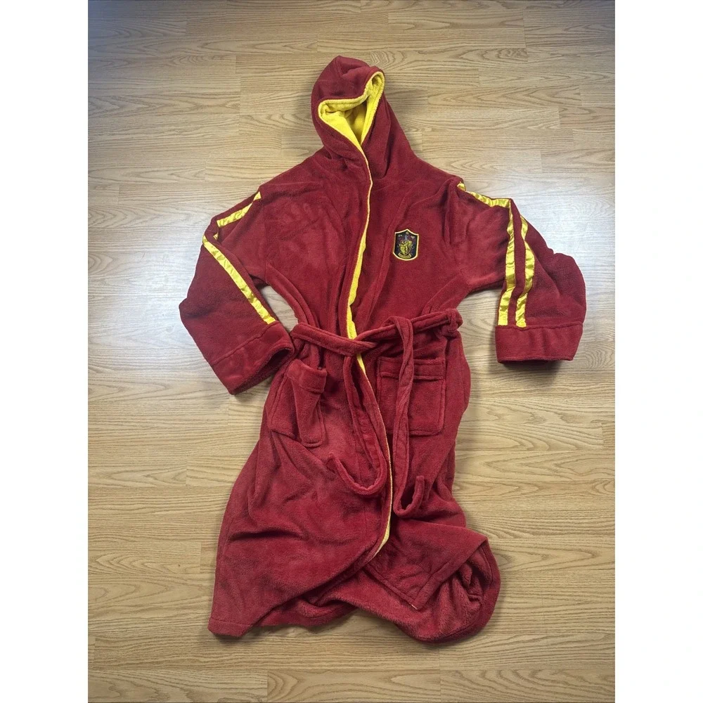 Harry Potter Gryffindor Embroidered Plush Hood Robe Unisex One Size Red/Yellow